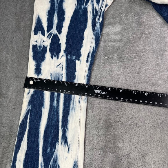 Michael‎ Kors Tie Dye Flare Jeans Women's 27 Blue White Boho Retro 70s High Rise - Picture 10 of 16